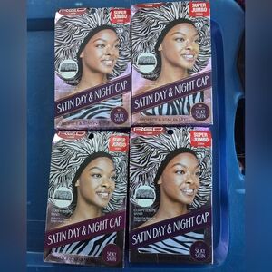 RED by Kiss Satin Day & Night Cap - Zebra Print (Black & White)